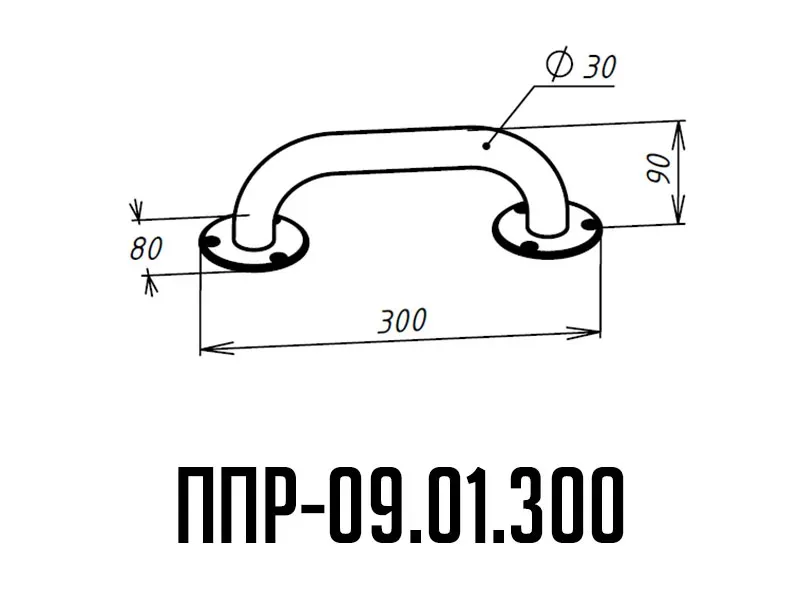 Поручень для инвалидов прямой ППР-09.01.300.Н
