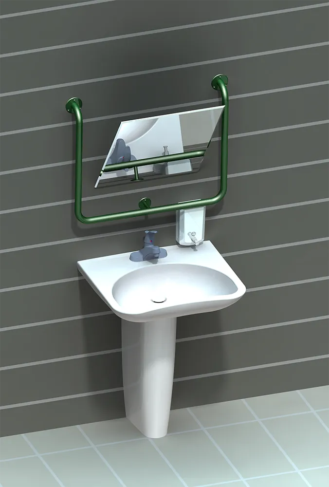 Поручень для инвалидов настенный П-образный ПН-07.03.780.630.90 