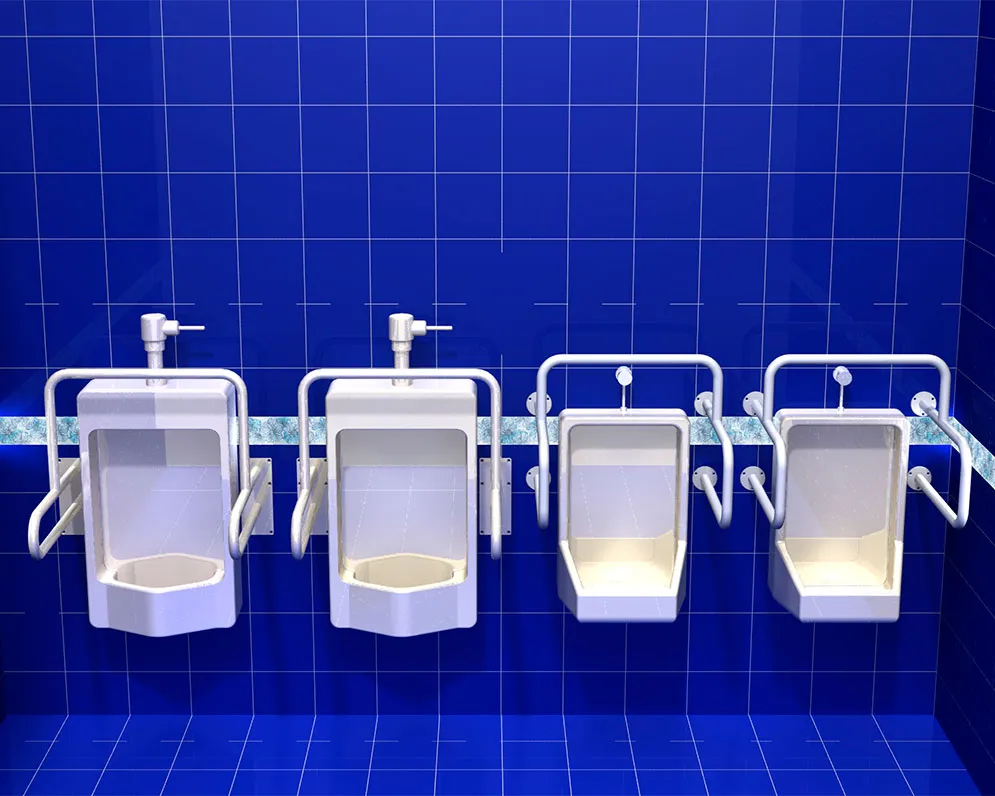 Поручни вспомогательные к писсуарам