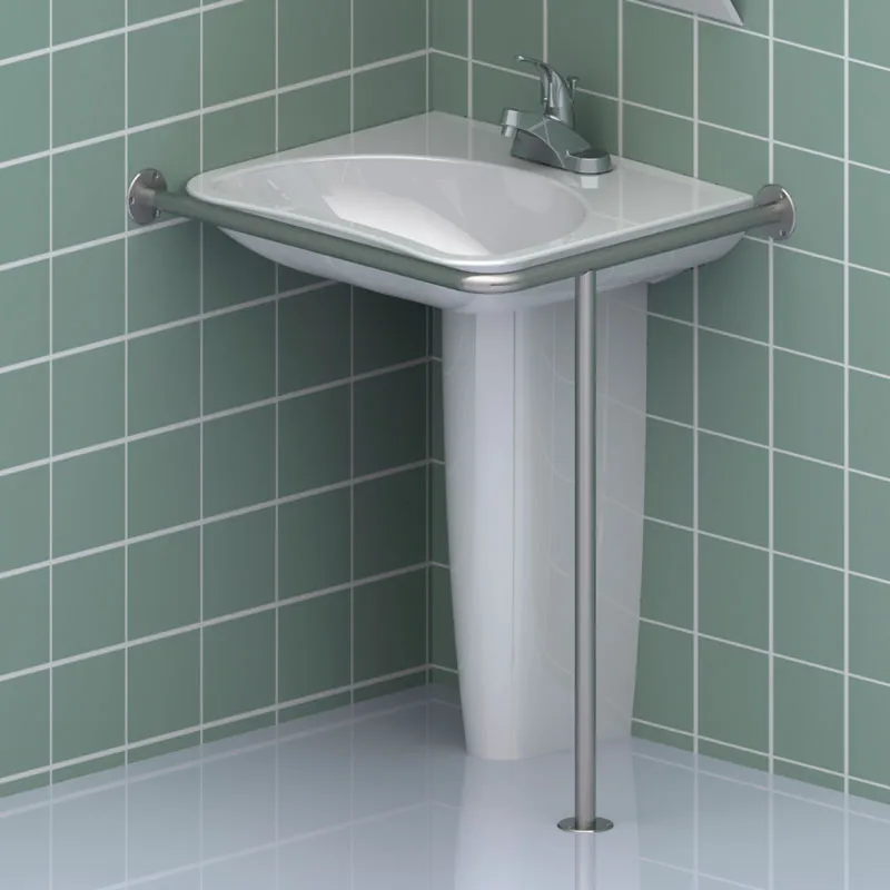 Опорный поручень для угловой раковины - фото