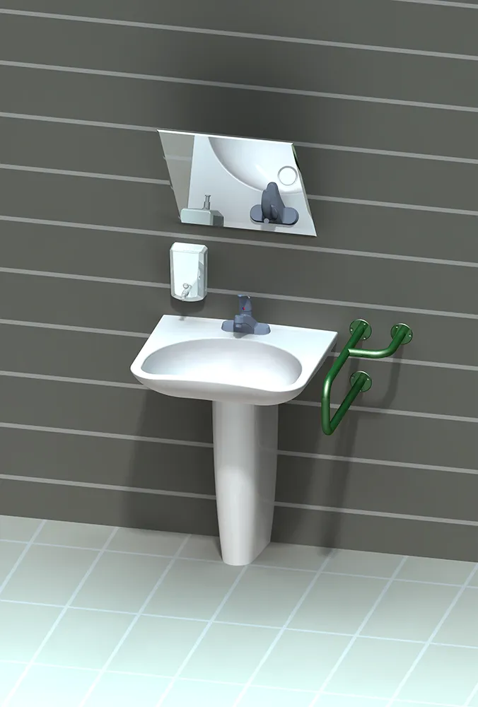 Поручень для инвалидов настенный правый ПН-07.02.515.280.230 