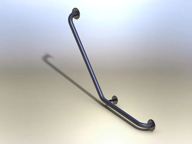 Поручень для инвалидов угловой Г-образный левый ПУ-02.06.400.600.140
