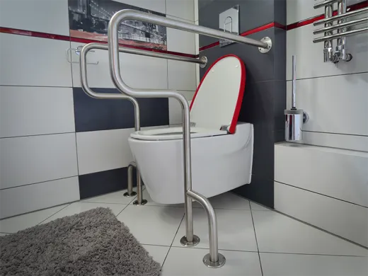 Поручень вспомогательный из нержавейки для инвалидов для ванны и туалета