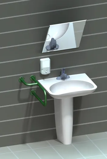 Поручень для инвалидов настенный левый ПН-07.01.515.280.230 