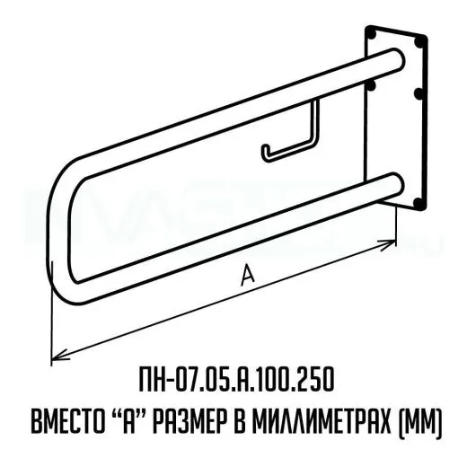 Поручень для инвалидов настенный с бумагодержателем ПН-07.05.840.100.250 