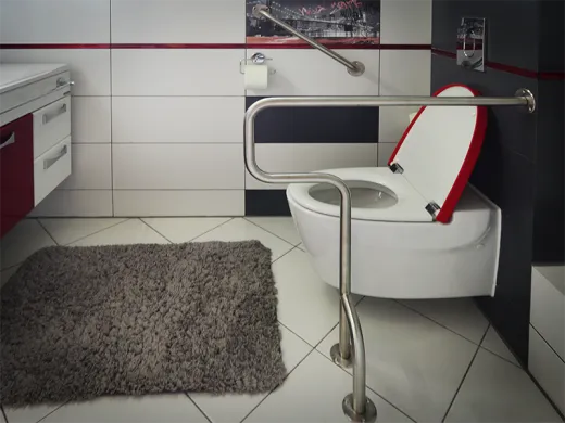 Поручень для инвалидов напольно-настенный правый ПНН-04.02.750.875.230