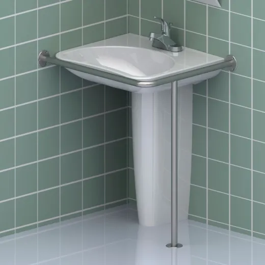 Опорный поручень для угловой раковины - фото