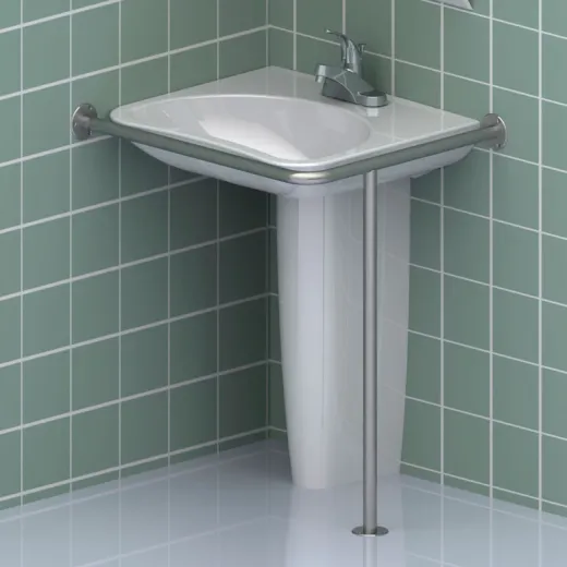 Поручень для инвалидов на угловую раковину - фото