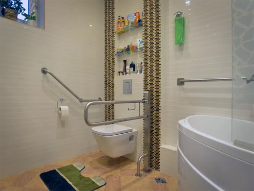 Поручень опорный откидной для инвалидов в туалет