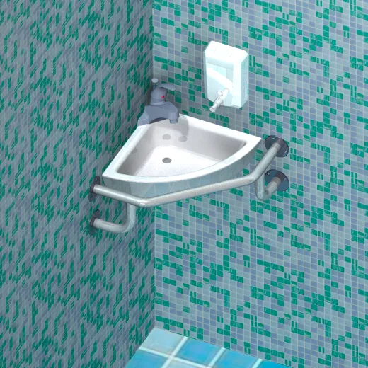 Поручень для инвалидов для раковины угловой ПР-05.07.520.520.230 | Каталог медицинской техники