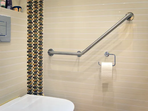 Поручень для инвалидов угловой Г-образный правый ПУ-02.01.400.600.140