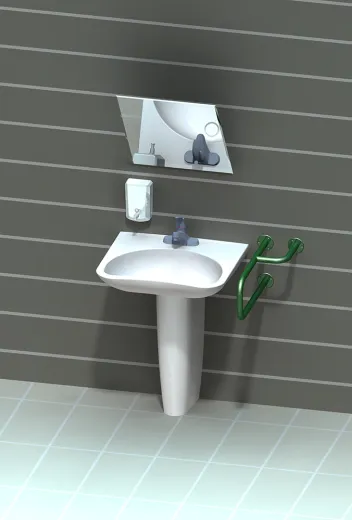 Поручень для инвалидов настенный правый ПН-07.02.515.280.230 