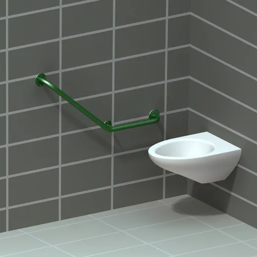 Поручень для инвалидов угловой Г-образный левый ПУ-02.06.400.600.140