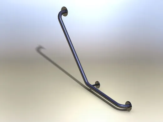 Поручень для инвалидов угловой Г-образный левый ПУ-02.06.400.600.140