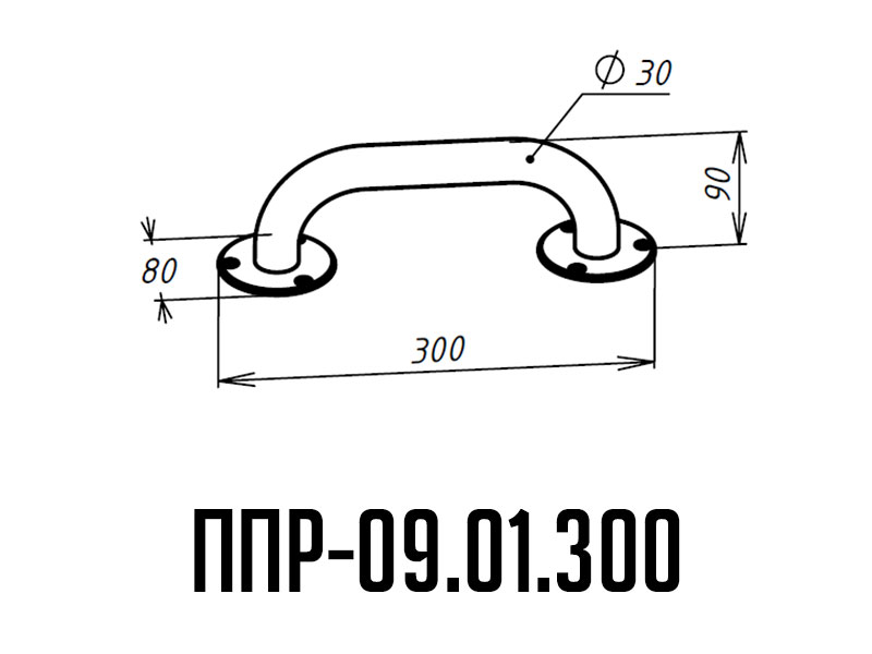 Поручень для инвалидов прямой ППР-09.01.300.Н купить